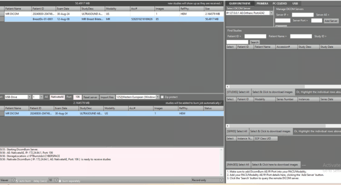 kftech cd dvd dicom burn server